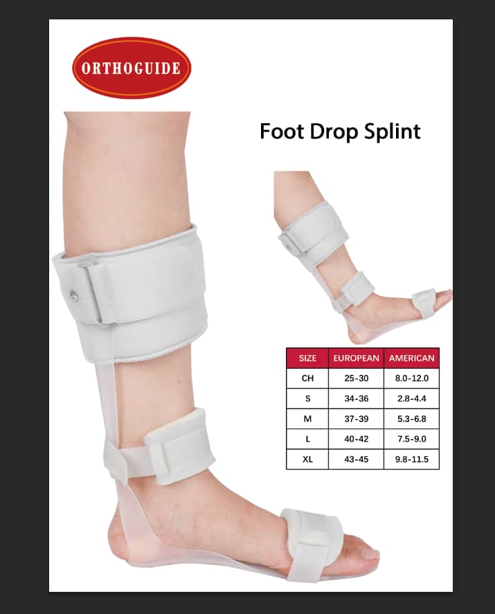Orthoguide Foot Drop Splint (Ankle-Foot Orthosis) for Stroke & Foot Drop Support